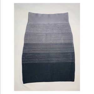 BEBE Bandage Skirt Grey Silver Ombre Size Small